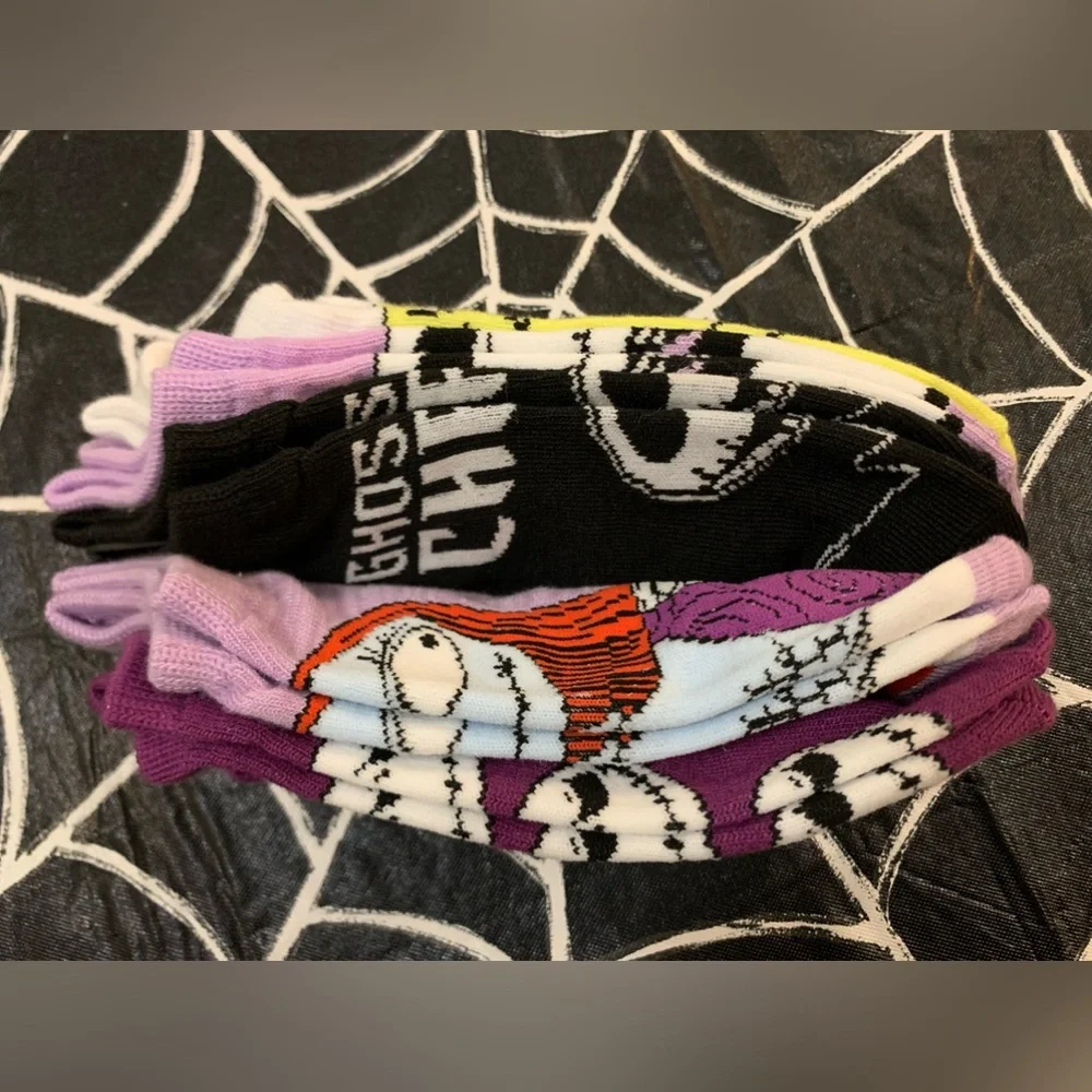 Jack Skeleton Nightmare Before Christmas Socks Lowcut 5 Pack NWT